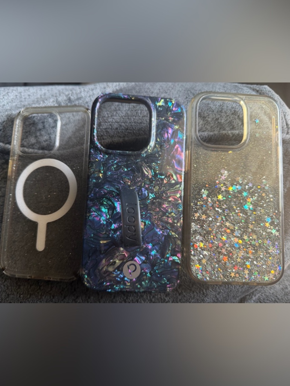 Loopy Case Iridescent Blue Purple Green Phone Case with Loop Grip